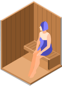 Custom Sauna inside view.