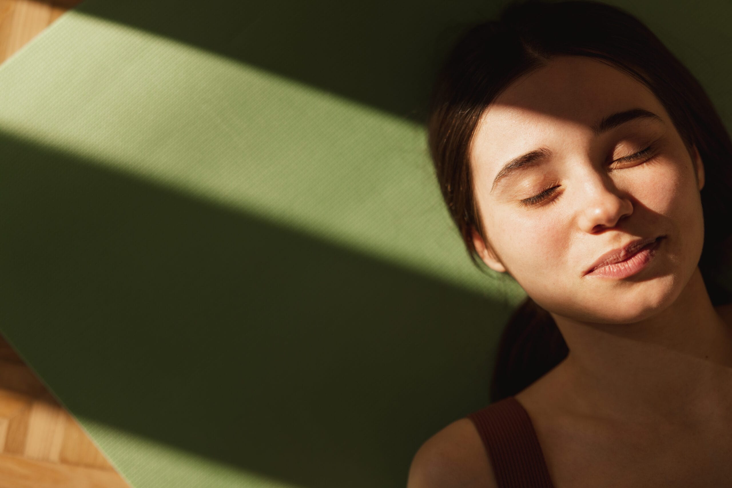 woman use Far Infra-Red rays to gently heal and Relaxation